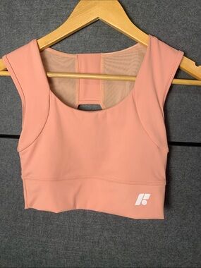 Forme Peach Active Crop Top with Logo Tag